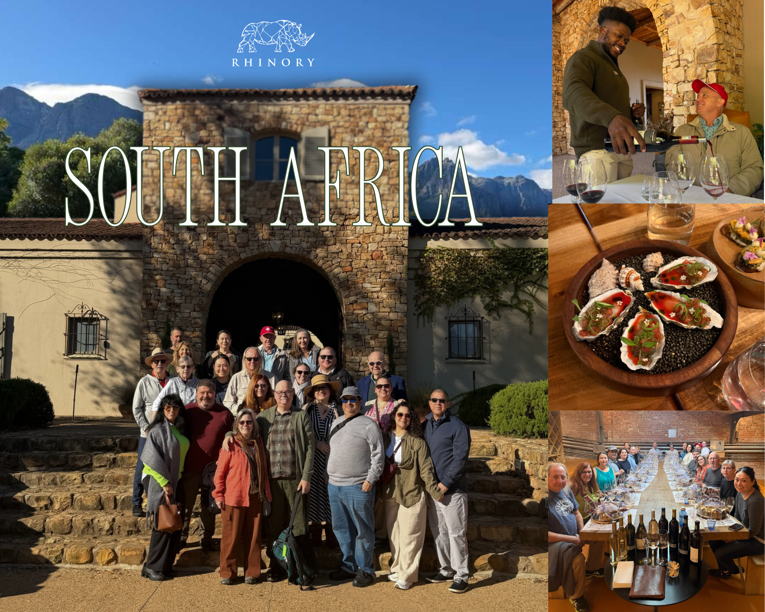 A long table set for a wine lunch in the South African Cape